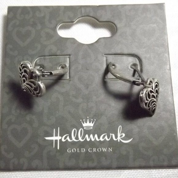 Love Grows! Hallmark Gold Crown Collection Love Pierced Earrings Shepard Hooks - Picture 2 of 6